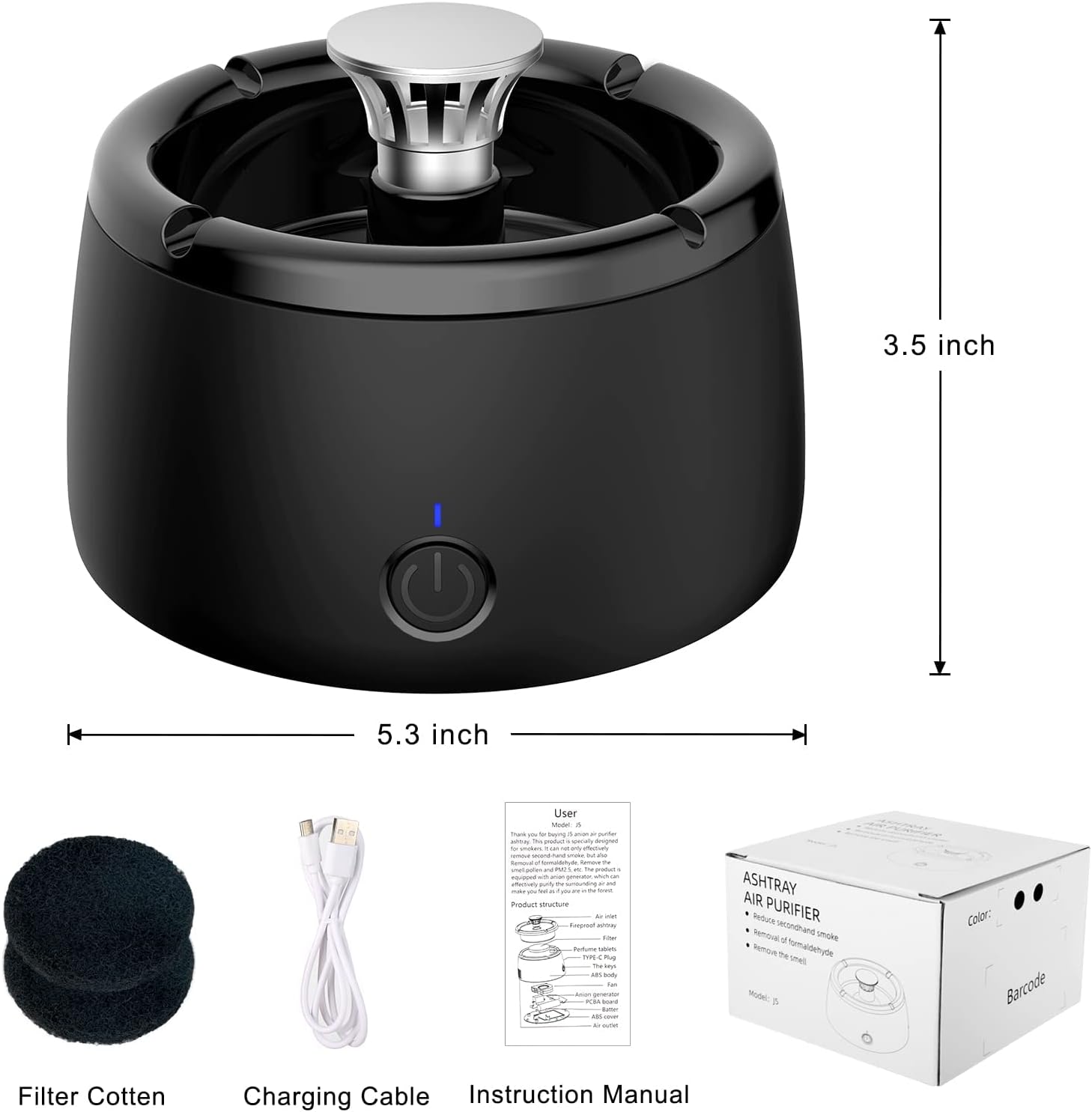 Elektrische rookloze asbak 3