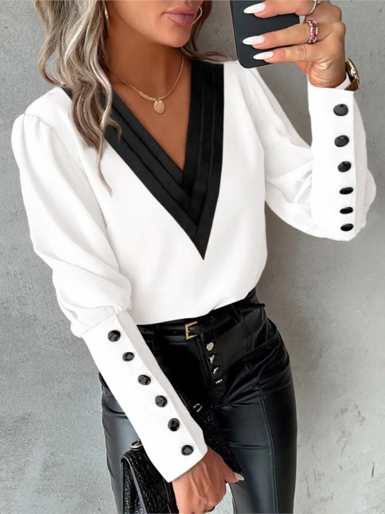 Parijs | Elegante Blouse met V hals