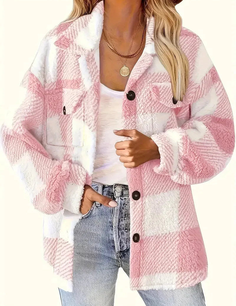 Fleecejack voor dames met ruitjesmotief | Warm 2