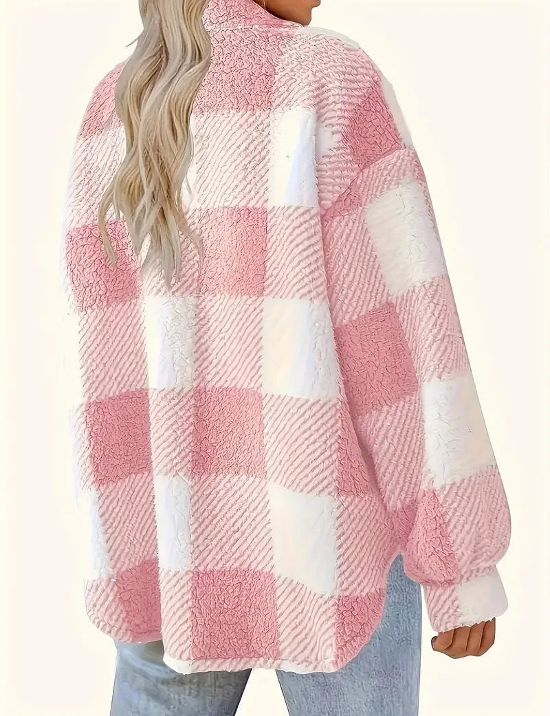 Fleecejack voor dames met ruitjesmotief | Warm 4