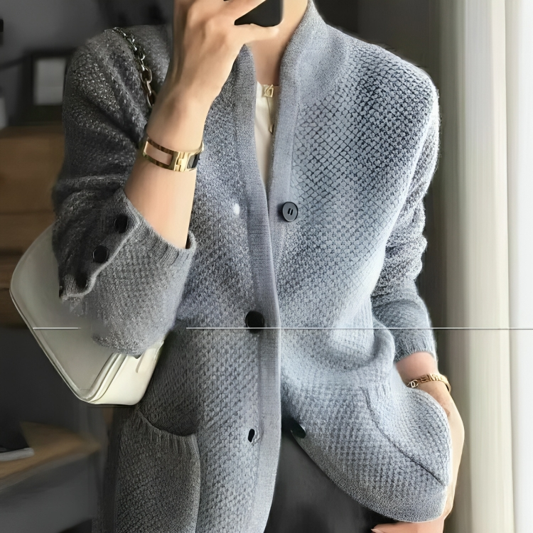 Gebreid damesvest met lange mouwen | Warm 1