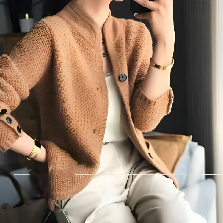 Gebreid damesvest met lange mouwen | Warm 2