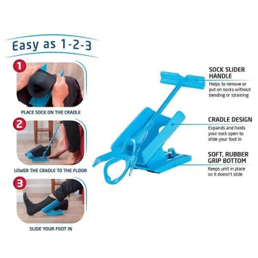 Gemakkelijk aan en uit te trekken compressiekousen hulpmiddelset 6