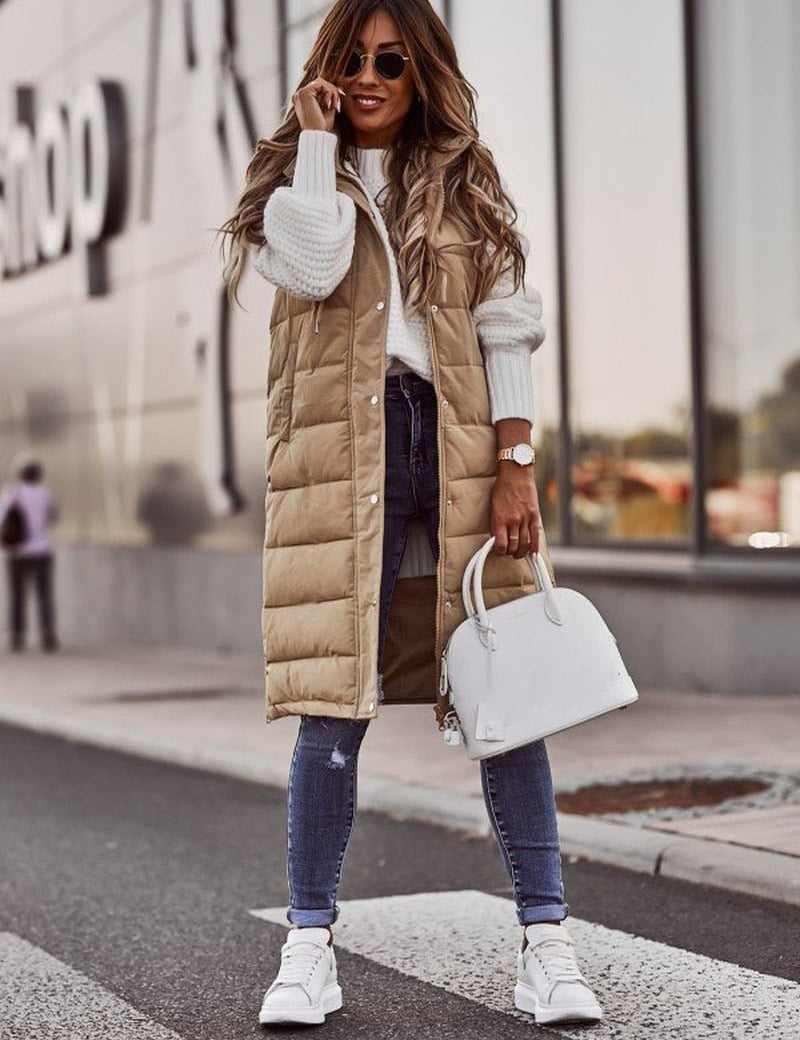 Gewatteerd damesvest | Lang 4