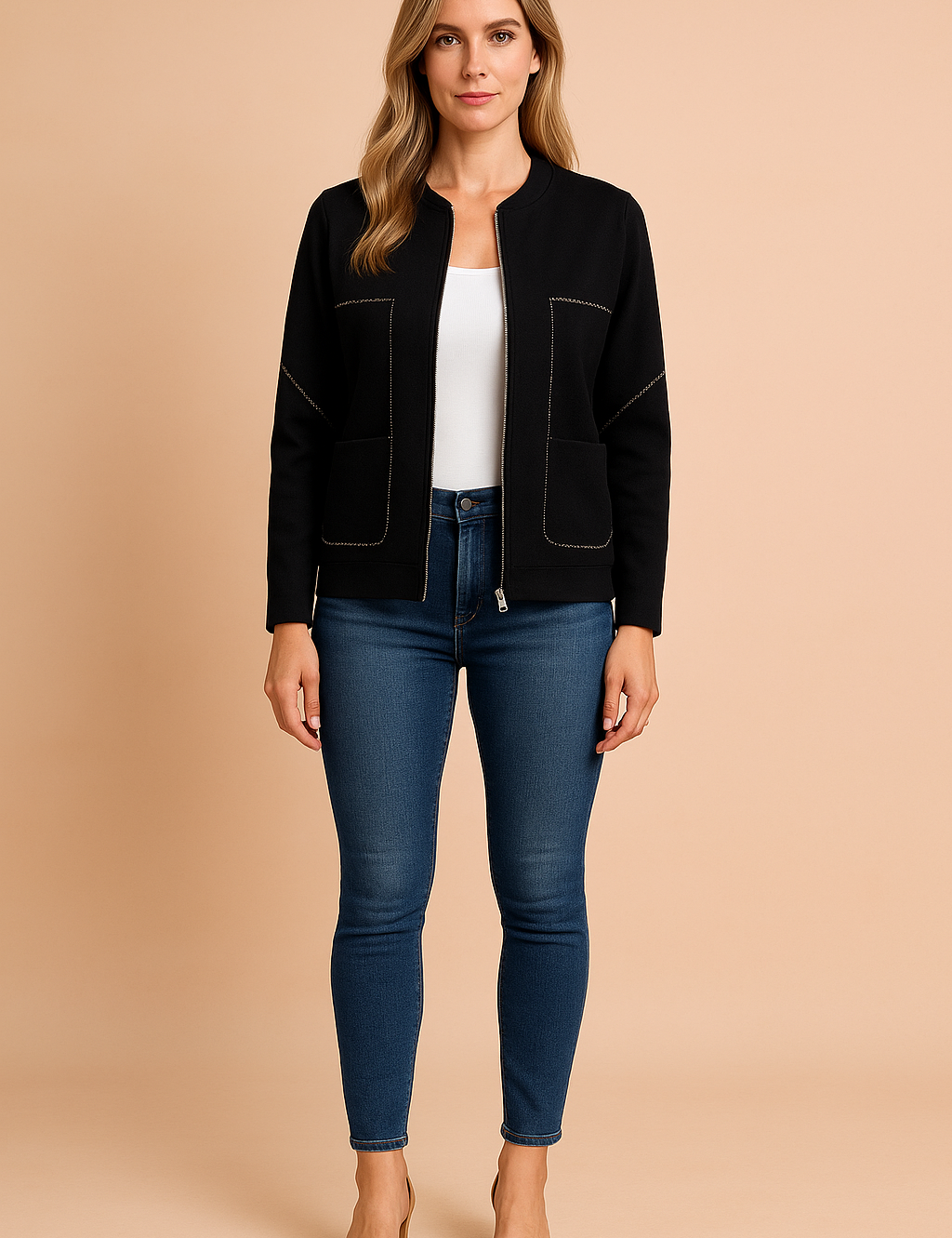Hannah | Moderne blouse met rits 0