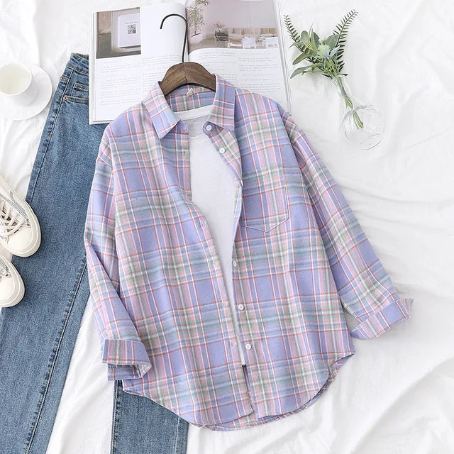 Steffy | Casual Geruite Blouse Dames