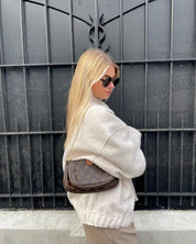 Seline | Stijlvolle Grijze Tweed Winterjas