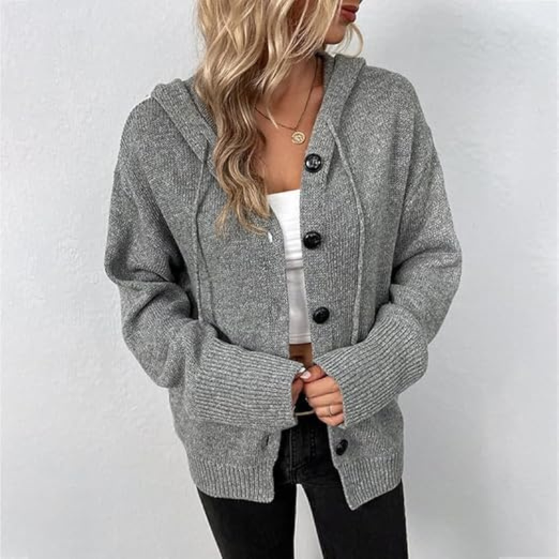 Julie | Gebreid warm damesvest | Knoopsluiting 8
