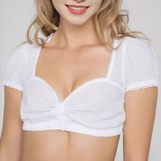 Kort Oktoberfest crop top met pofmouwen en sweetheart halslijn 0