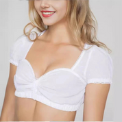 Kort Oktoberfest crop top met pofmouwen en sweetheart halslijn 2
