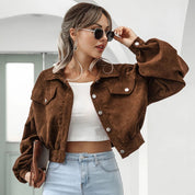 Kort corduroy jasje voor dames | Casual 1