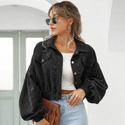 Kort corduroy jasje voor dames | Casual 3