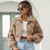 Kort corduroy jasje voor dames | Casual 6