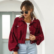 Kort corduroy jasje voor dames | Casual 7