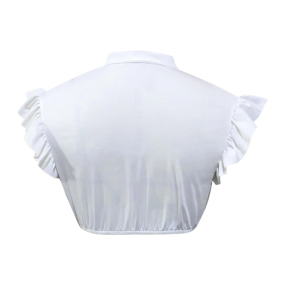 Korte crop top met opstaande kraag en ruches aan de mouwen Oktoberfest 1