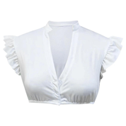 Korte crop top met opstaande kraag en ruches aan de mouwen Oktoberfest 2