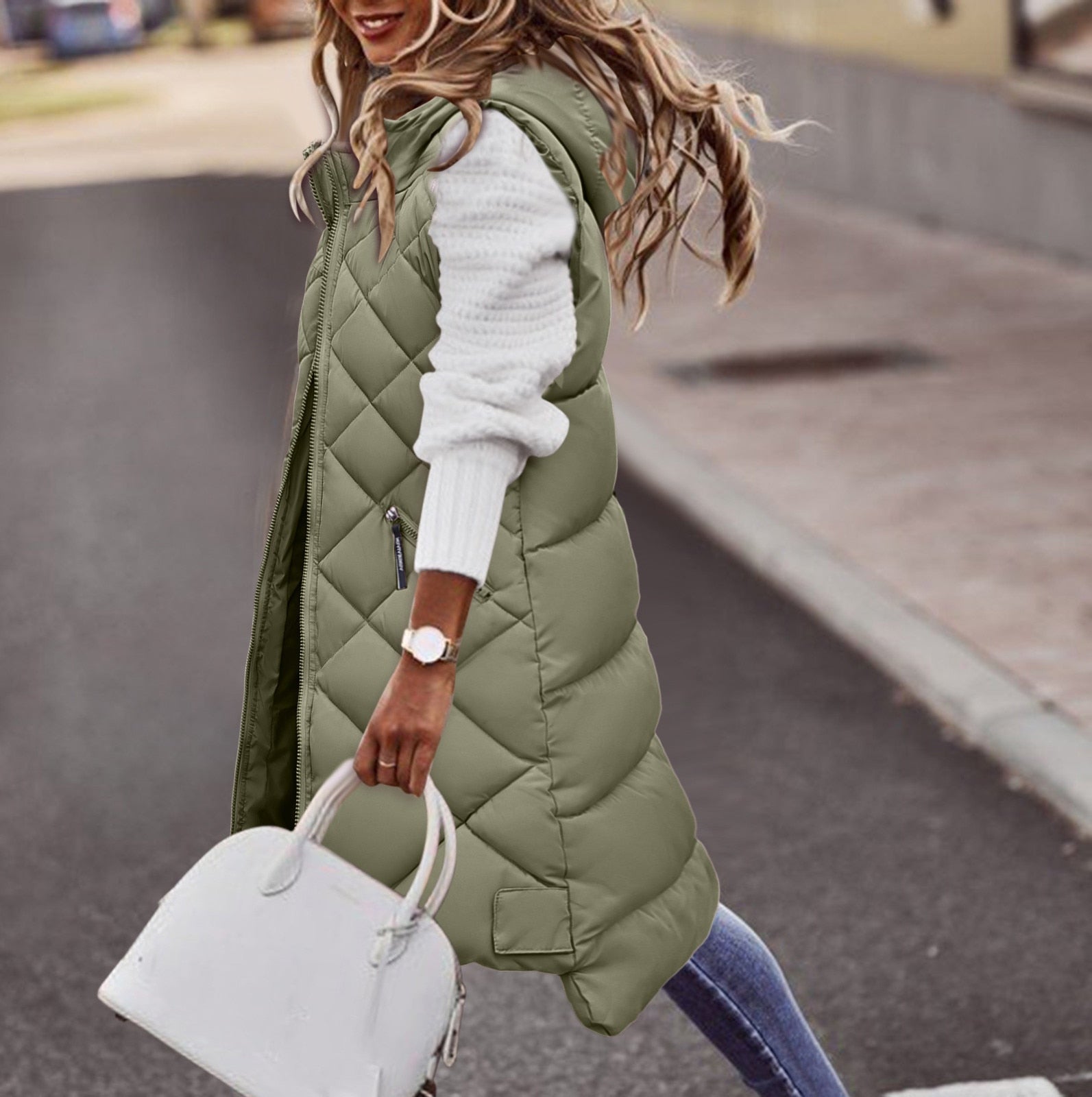 Lang vest met capuchon voor dames | Winter 0