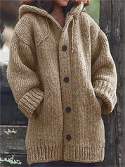 Lange damescardigan met capuchon | Warm 3