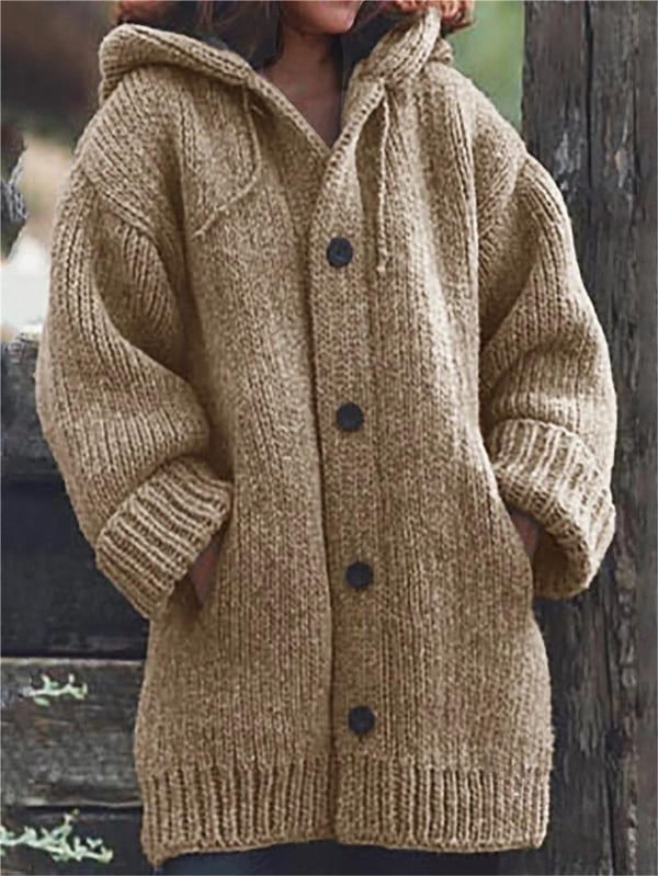 Lange damescardigan met capuchon | Warm 3