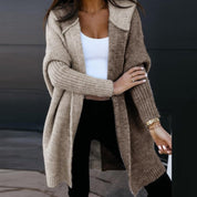 Lange warme cardigan voor dames | Met capuchon 0