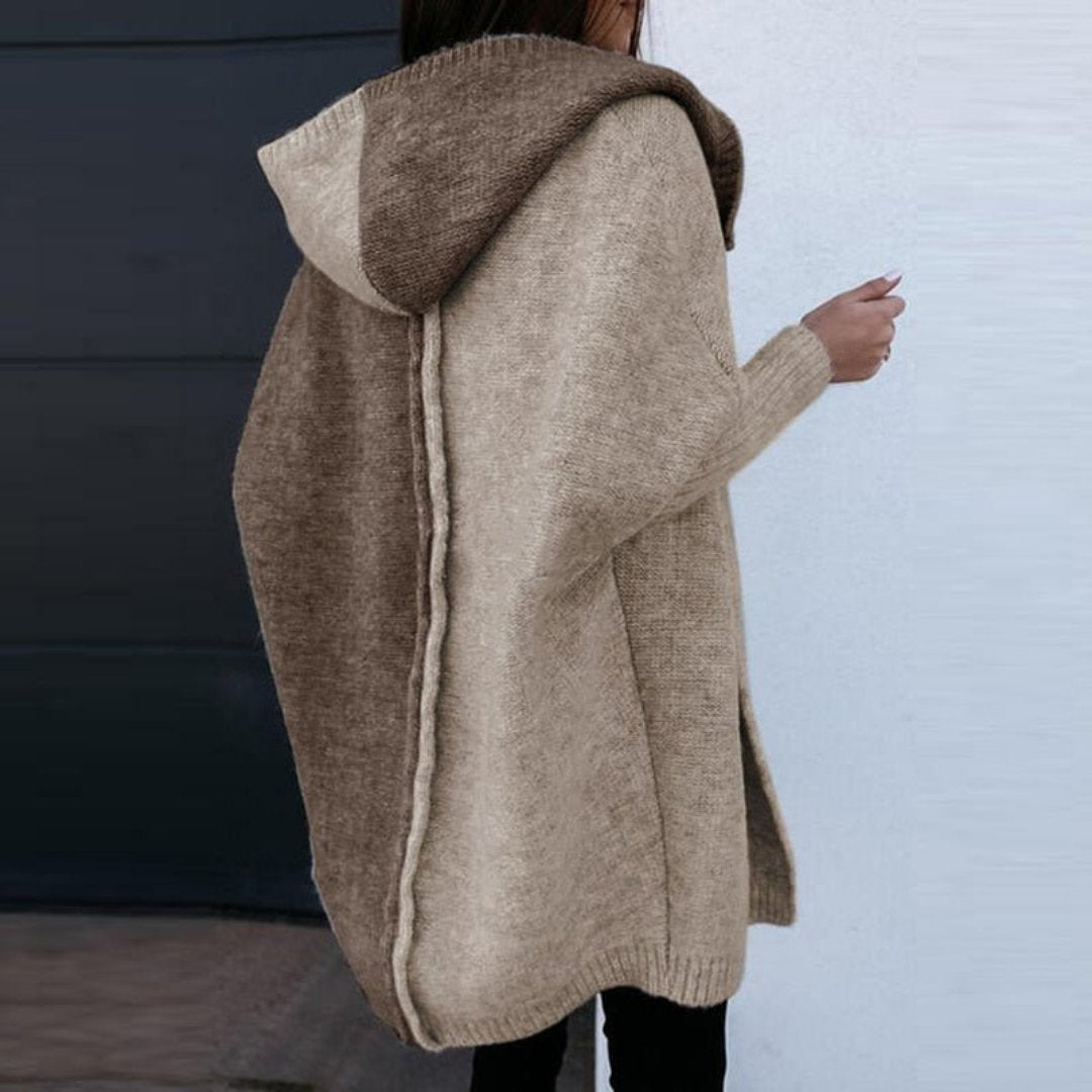 Lange warme cardigan voor dames | Met capuchon 1