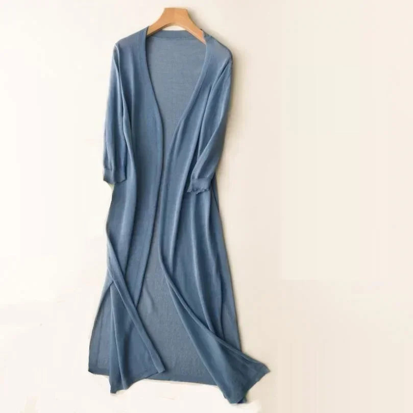 Lichtgewicht lang vest voor dames | Open voorkant 6