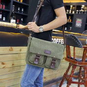 Max | Vintage Canvas Leren Schoudertas voor Mannen