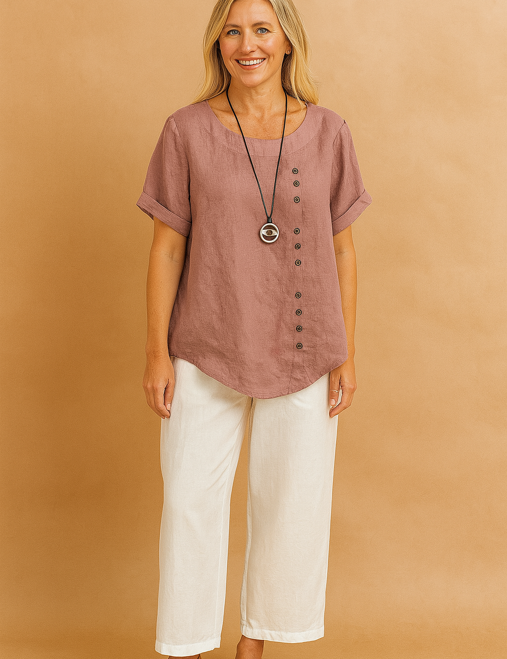 Liva | Asymmetrische blouse met decoratieve sluiting 0