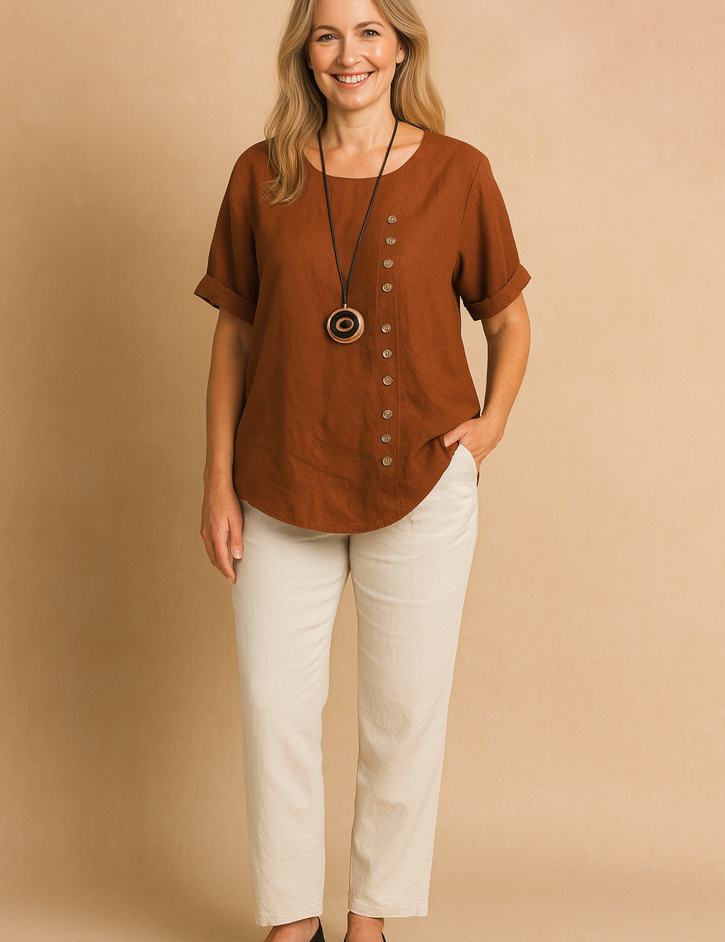 Liva | Asymmetrische blouse met decoratieve sluiting 2