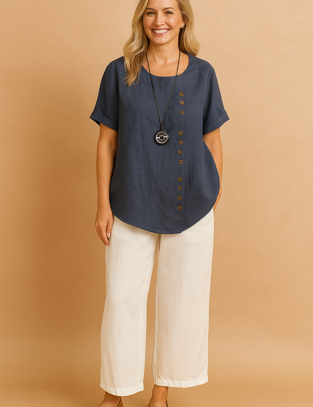 Liva | Asymmetrische blouse met decoratieve sluiting 3