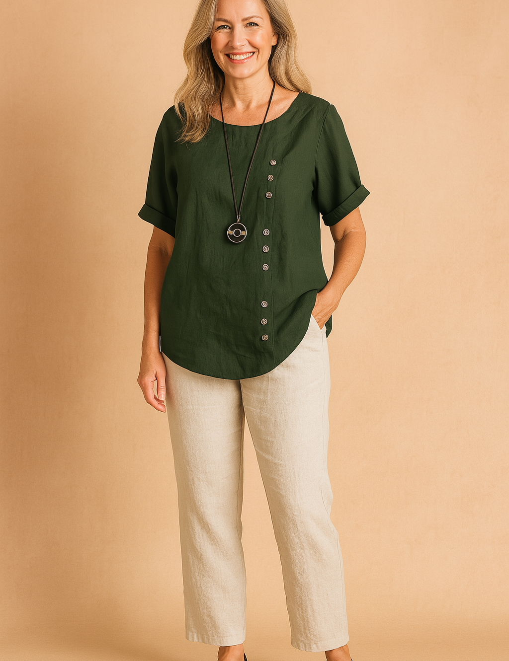 Liva | Asymmetrische blouse met decoratieve sluiting 8
