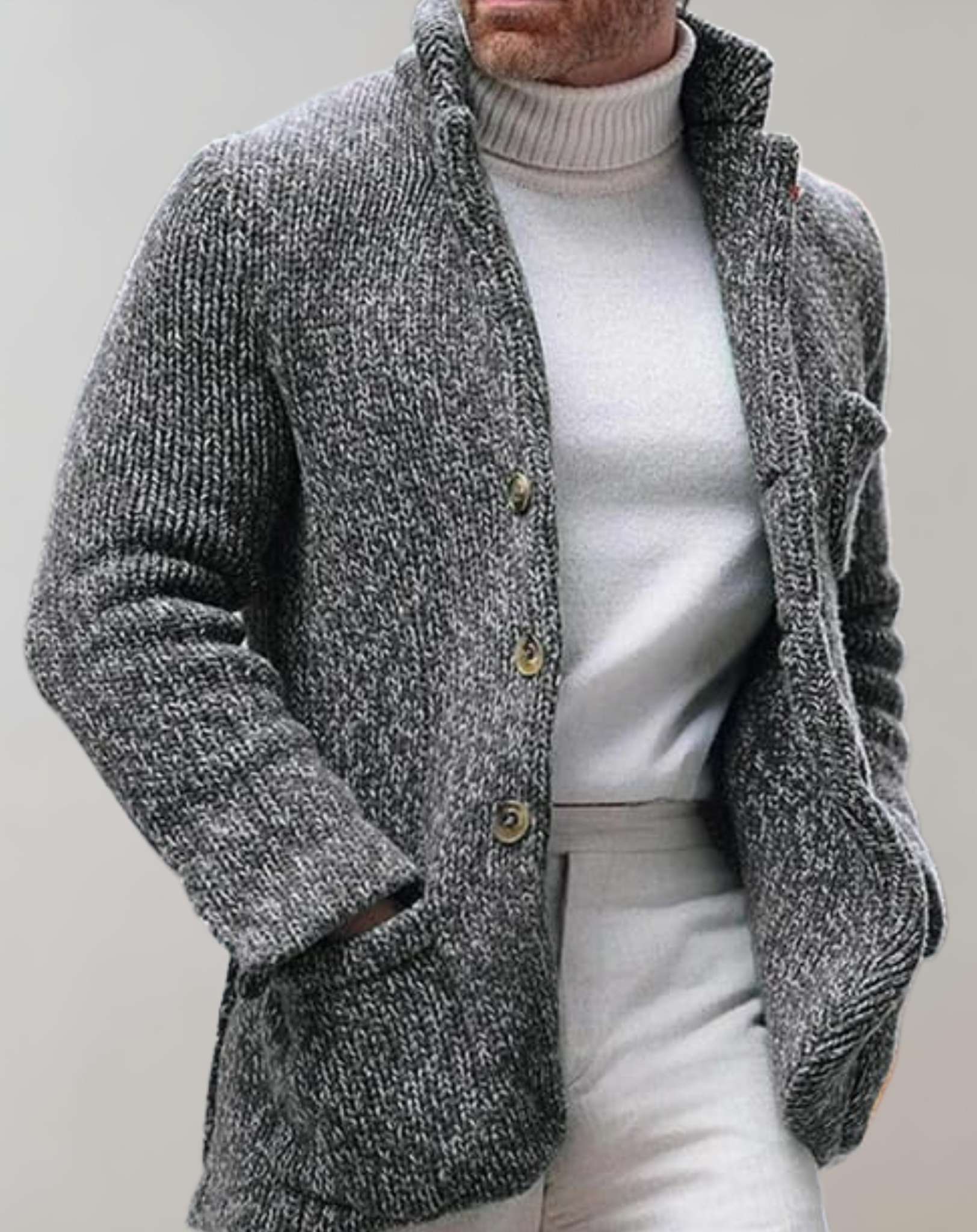 Ethan | Stijlvolle Herensweater met Knopenbreisel