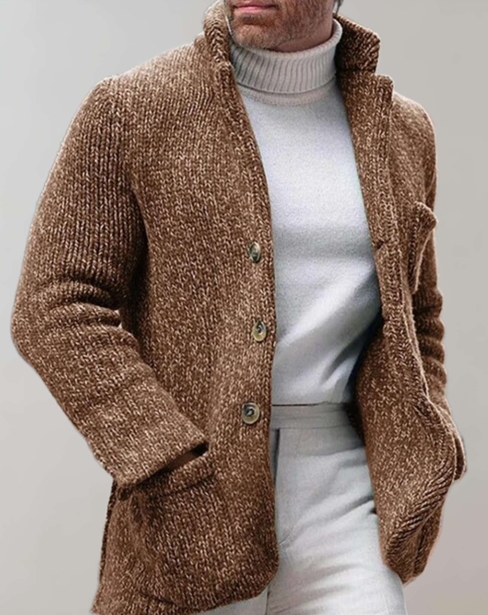 Ethan | Stijlvolle Herensweater met Knopenbreisel