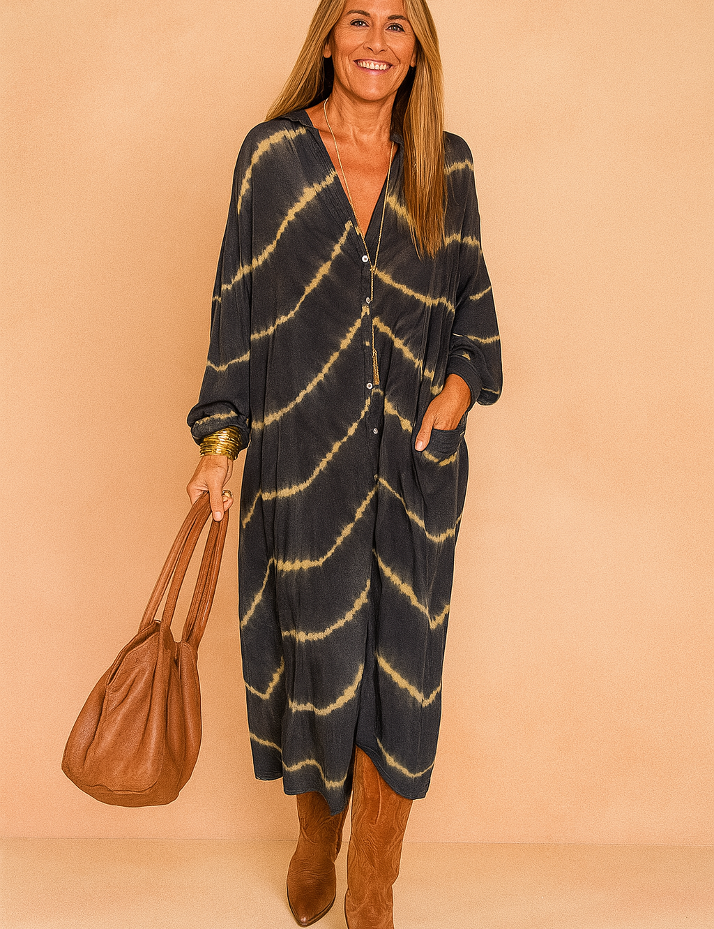 Maggia Summer Maxi -jurk met V -niet met een grote lijn 0