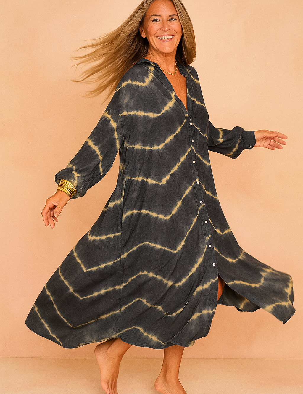 Maggia Summer Maxi -jurk met V -niet met een grote lijn 1