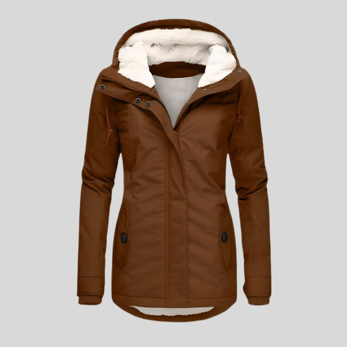 Minthe | Lange Winterjas met luxe voering en capuchon