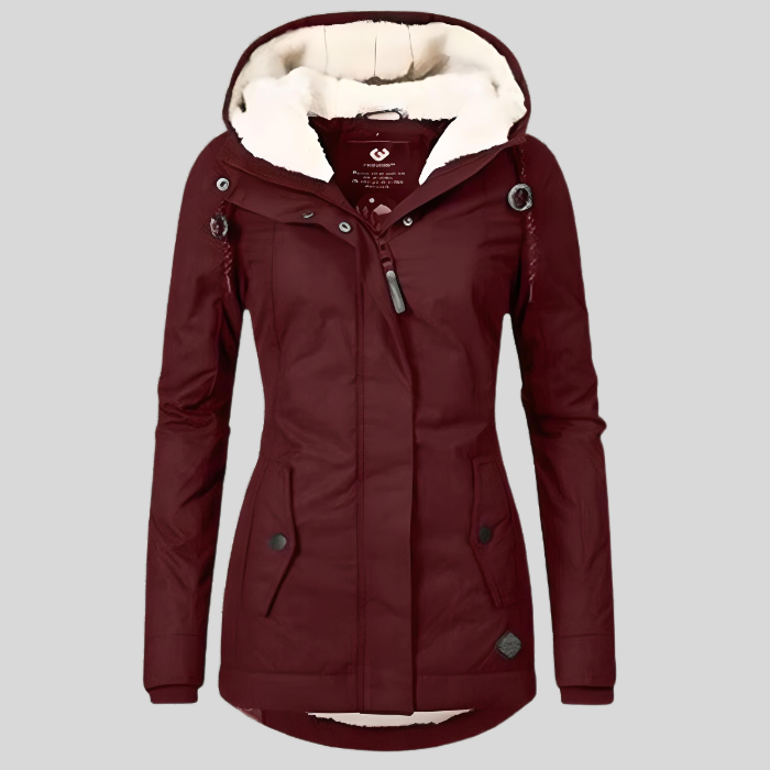 Minthe | Lange Winterjas met luxe voering en capuchon