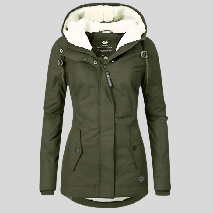 Minthe | Lange Winterjas met luxe voering en capuchon