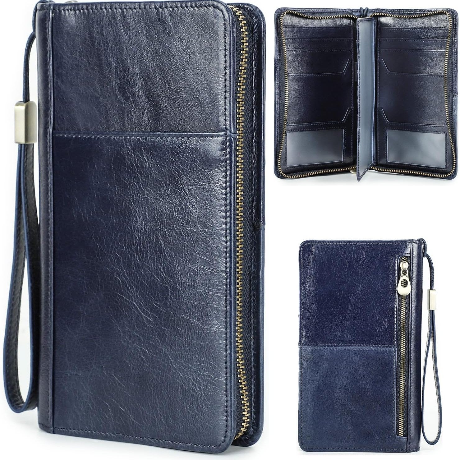 Ocean | Top Grain Leren Paspoort Wallet