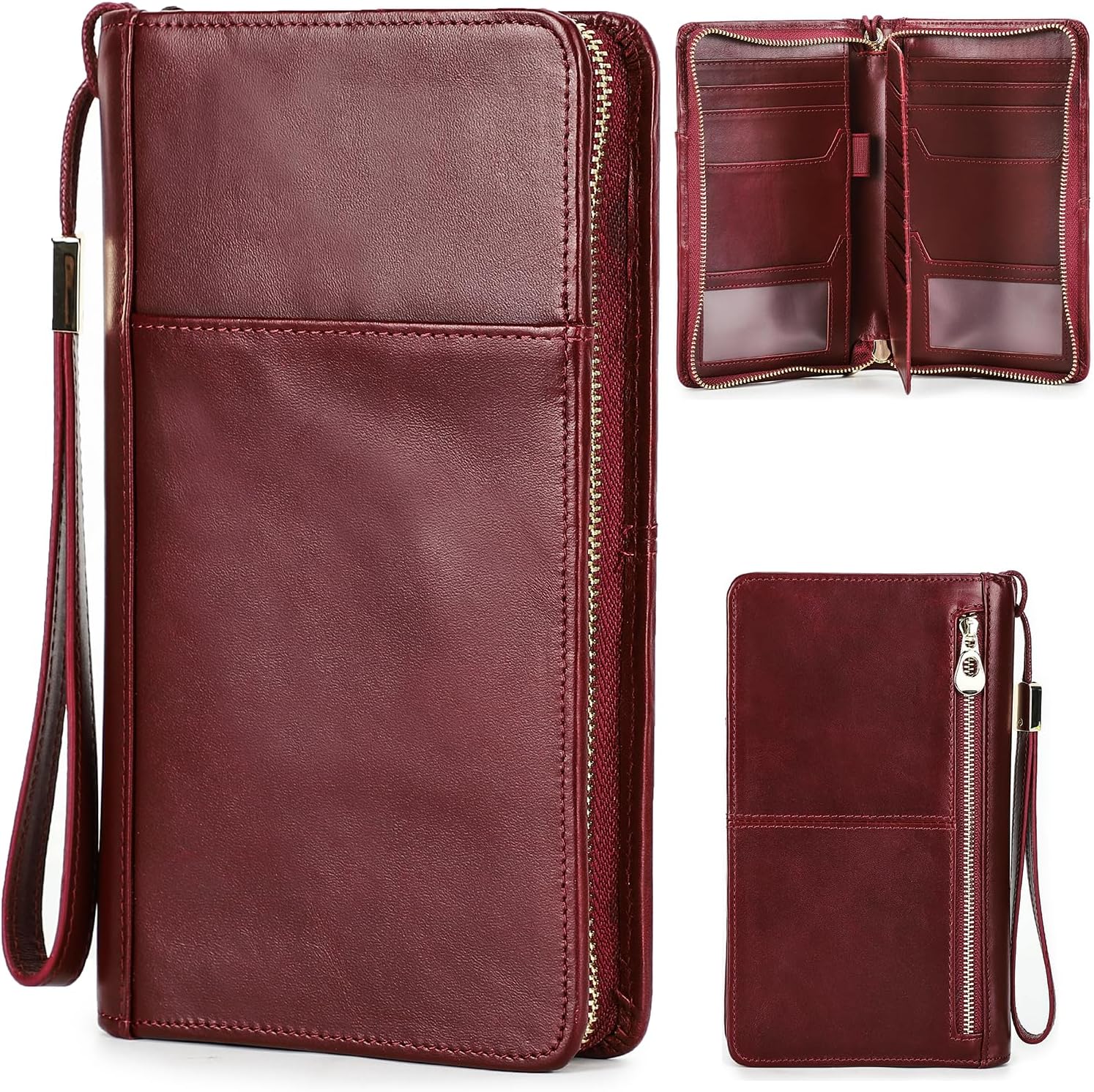 Ocean | Top Grain Leren Paspoort Wallet
