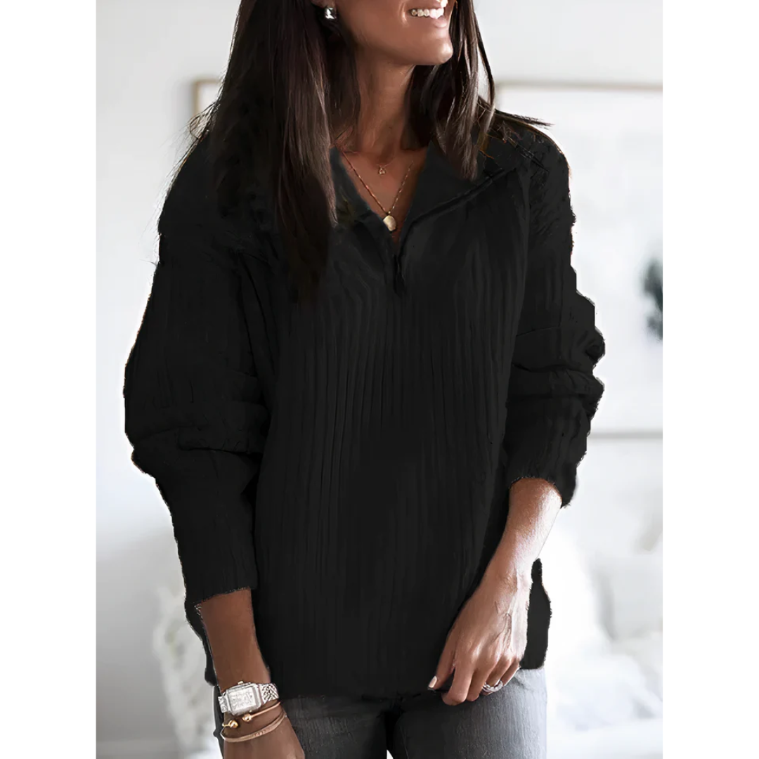 Melina | Gebreide wintertrui voor dames | Ritssluiting 2