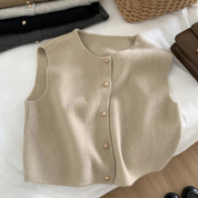 Mouwloos damesvest met knopen | Casual 0