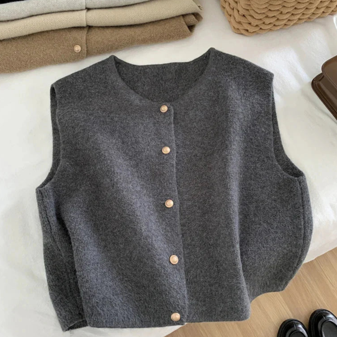 Mouwloos damesvest met knopen | Casual 4