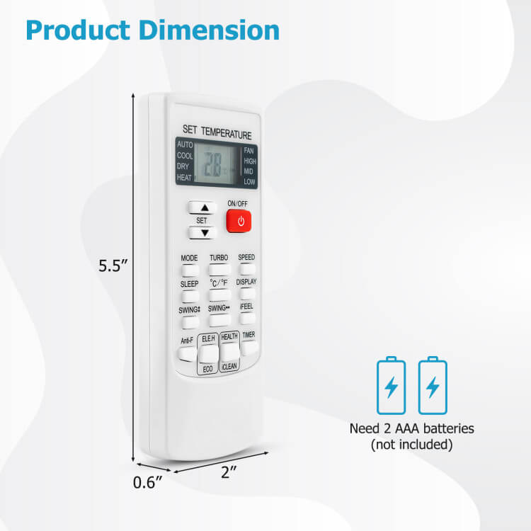 Multi-merk airconditioner afstandsbediening – Universele AC-controller met snelle installatie | Gemakkelijk te vervangen | Voor thuis en op het werk 5
