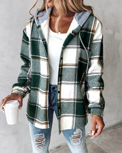Murphy | Geruite damesjas met capuchon | Warm 0