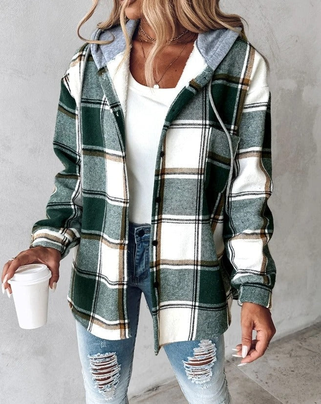 Murphy | Geruite damesjas met capuchon | Warm 0