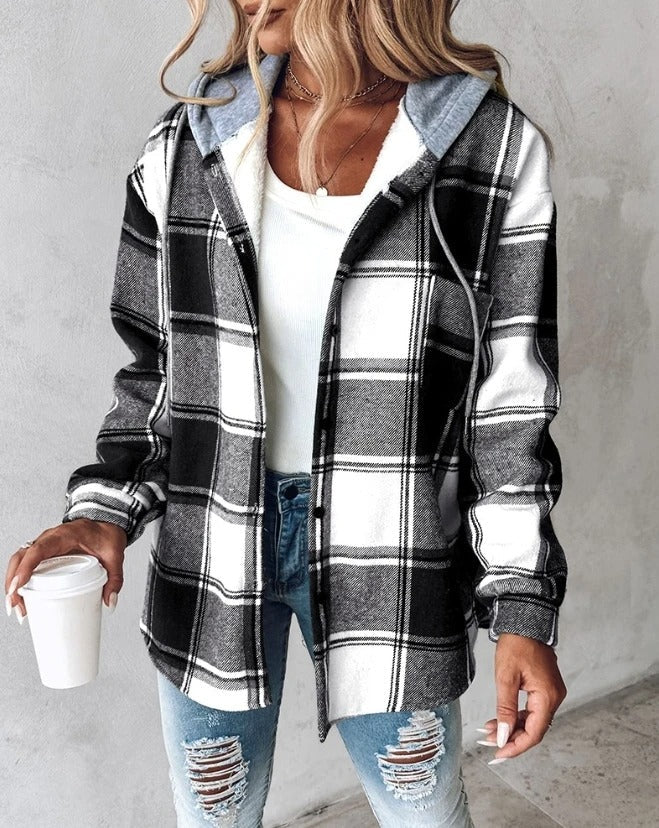 Murphy | Geruite damesjas met capuchon | Warm 1