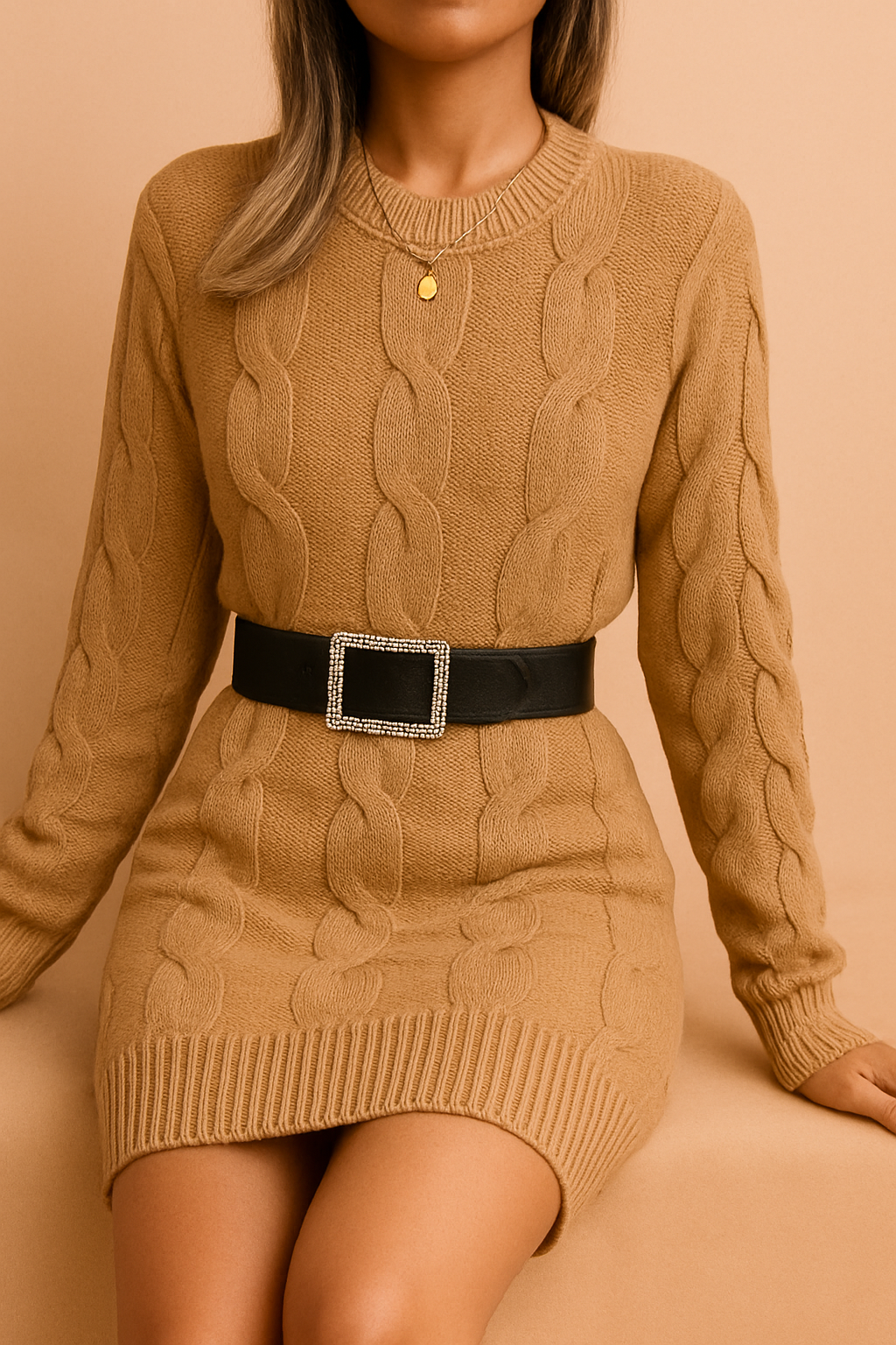 Nathalie gebreide trui jurk 4