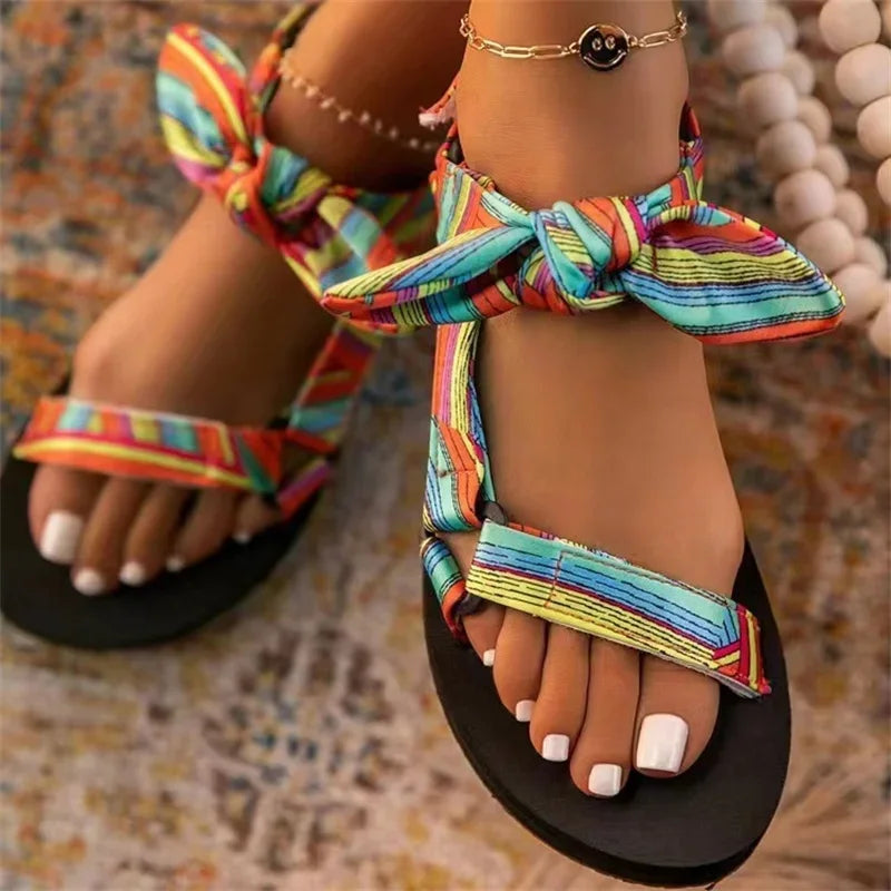DELIA | Leoprint Platte Zomer Sandalen