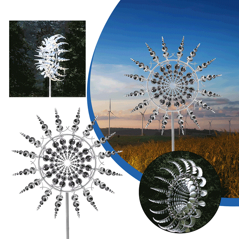 Nieuwe anti-roest magische metalen windmolen-kinetische metalen windspinners 3